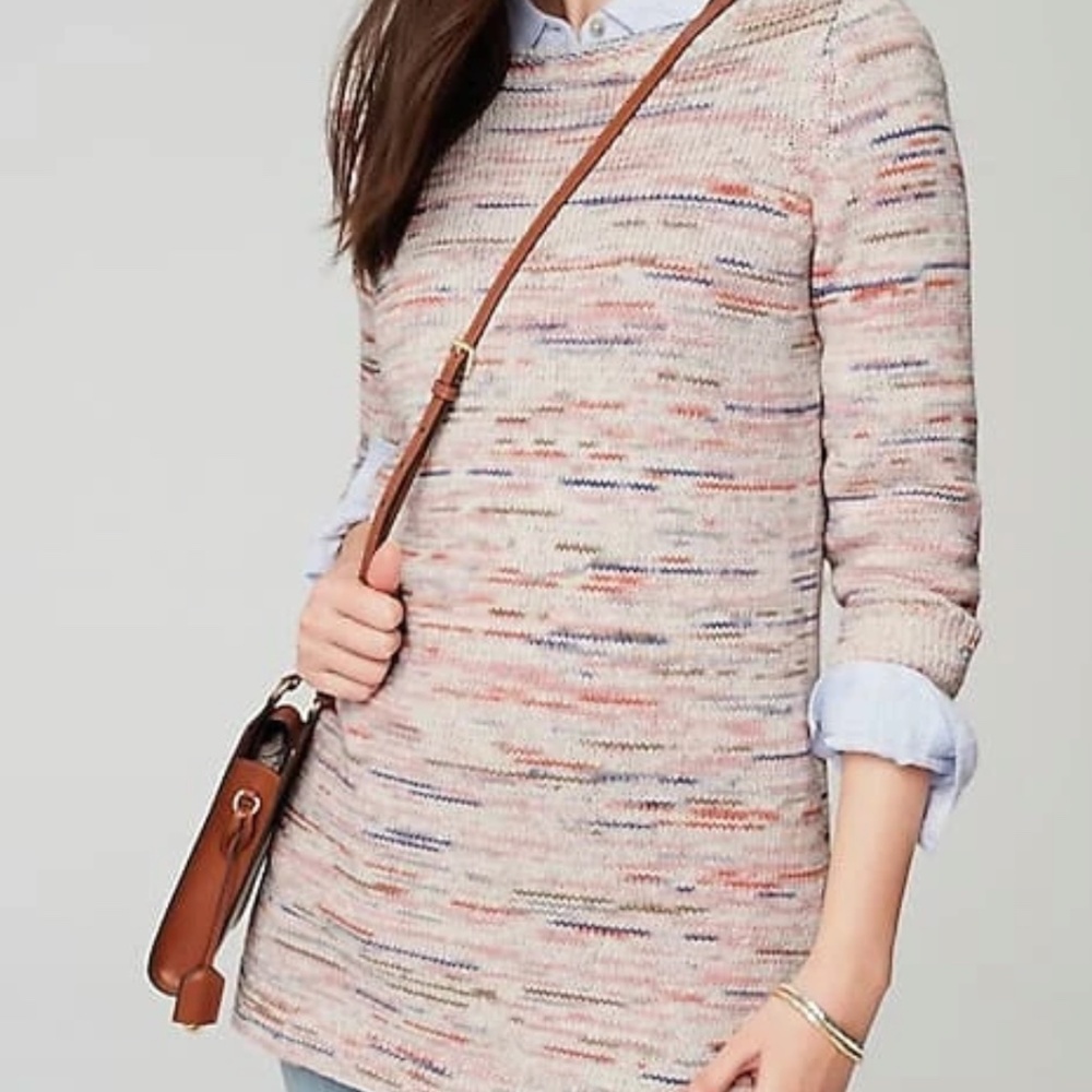 J.Jill Multi Colored Cotton Tunic Sweater